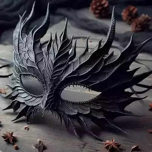 Black Dragonscale Masquerade Mask 3D print model Black Dragonscale Masquerade Mask 3D print model