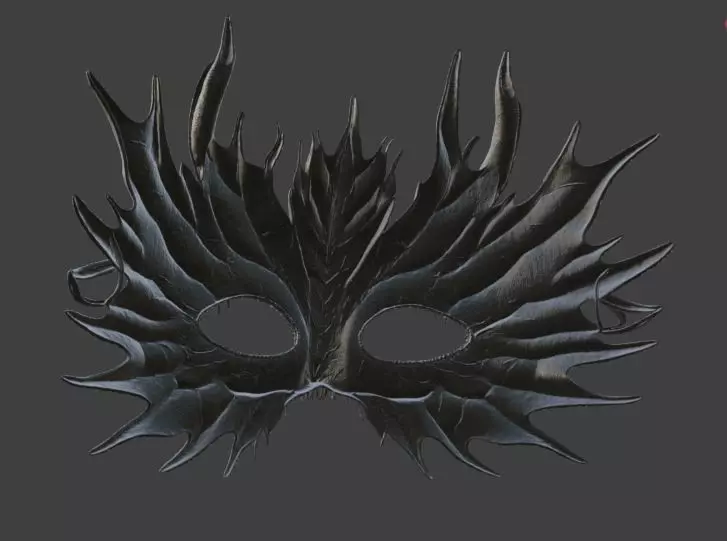 Black Dragonscale Masquerade Mask 3D print model_3