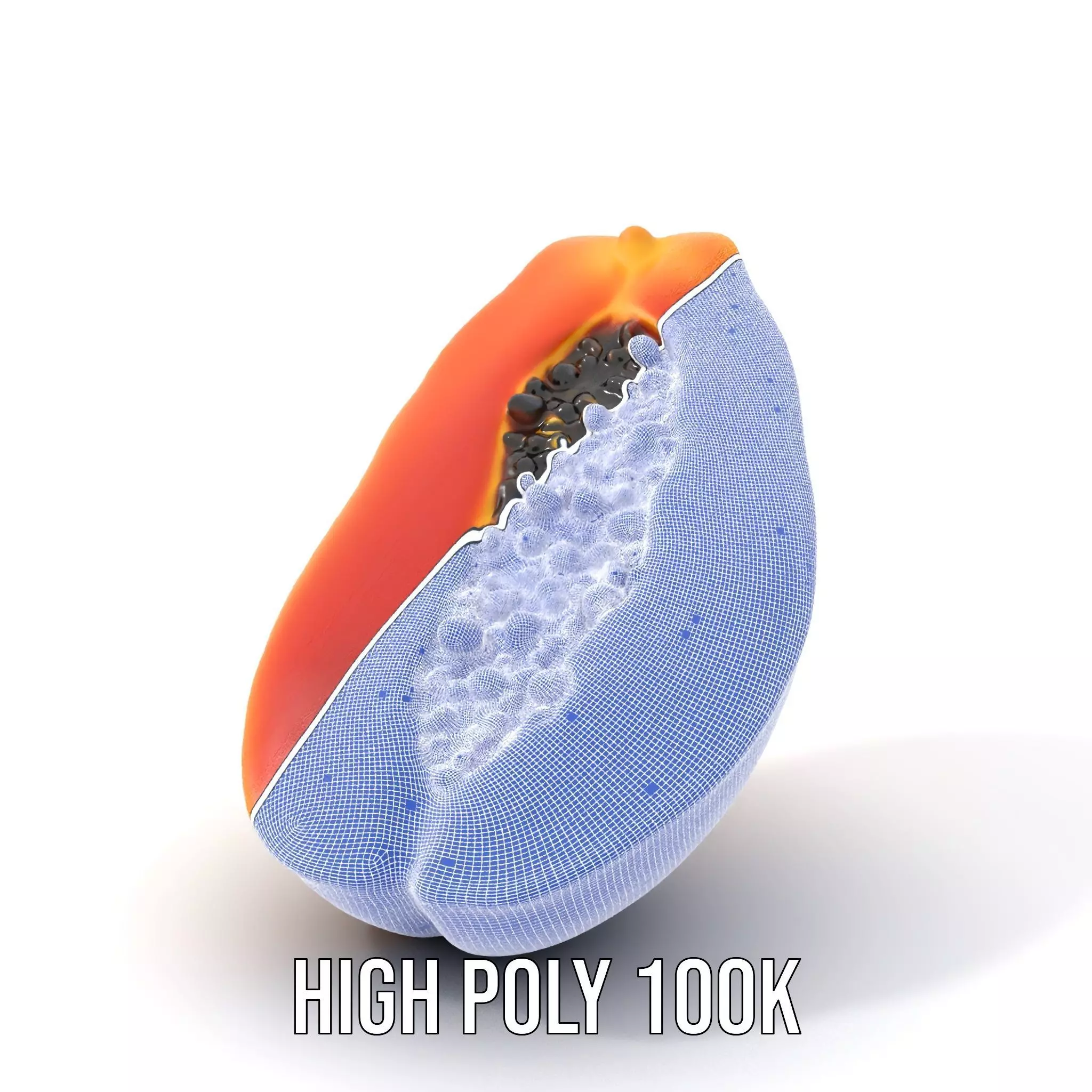 Vibrant Papaya Slice model pack Low-poly 3D model_4