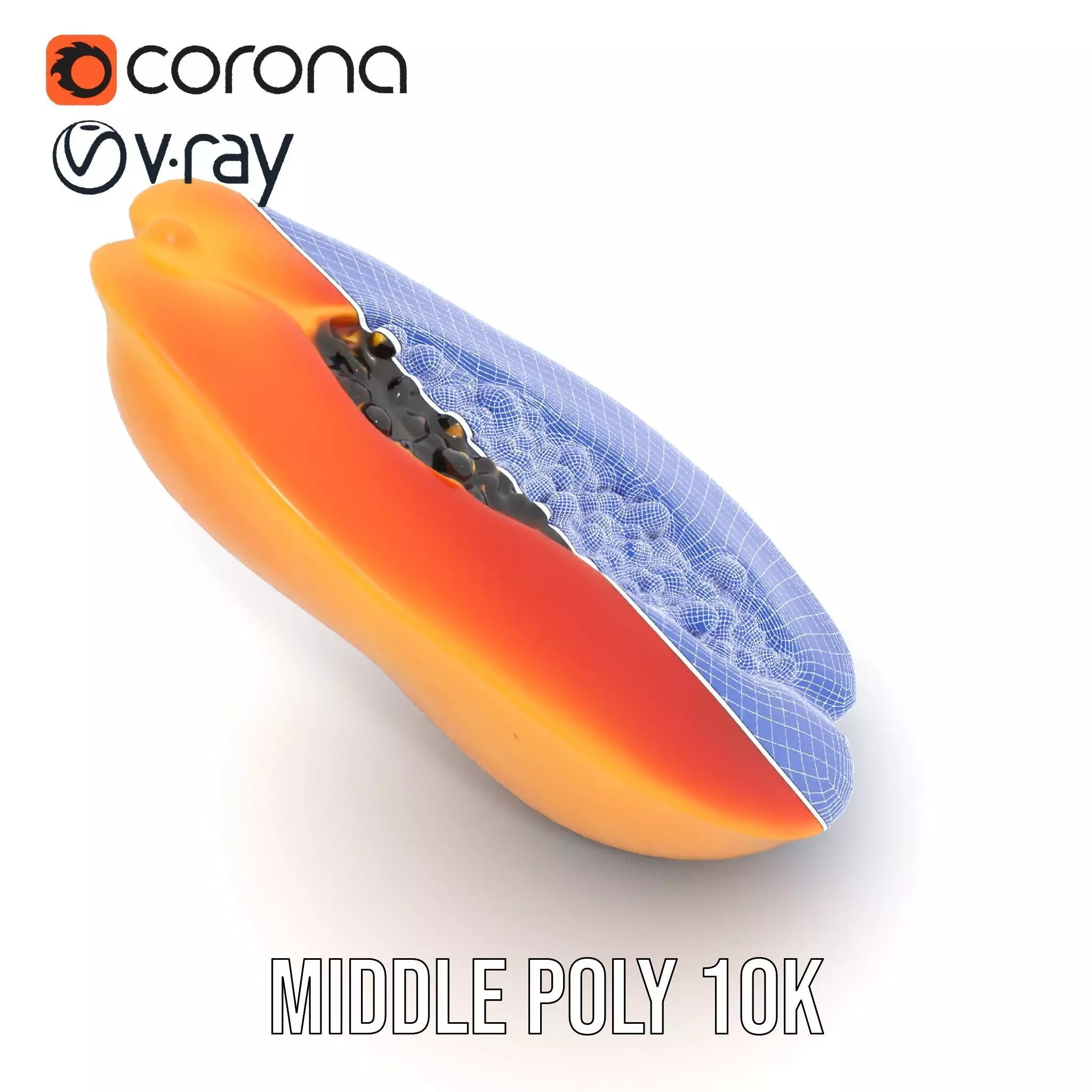 Vibrant Papaya Slice model pack Low-poly 3D model_23