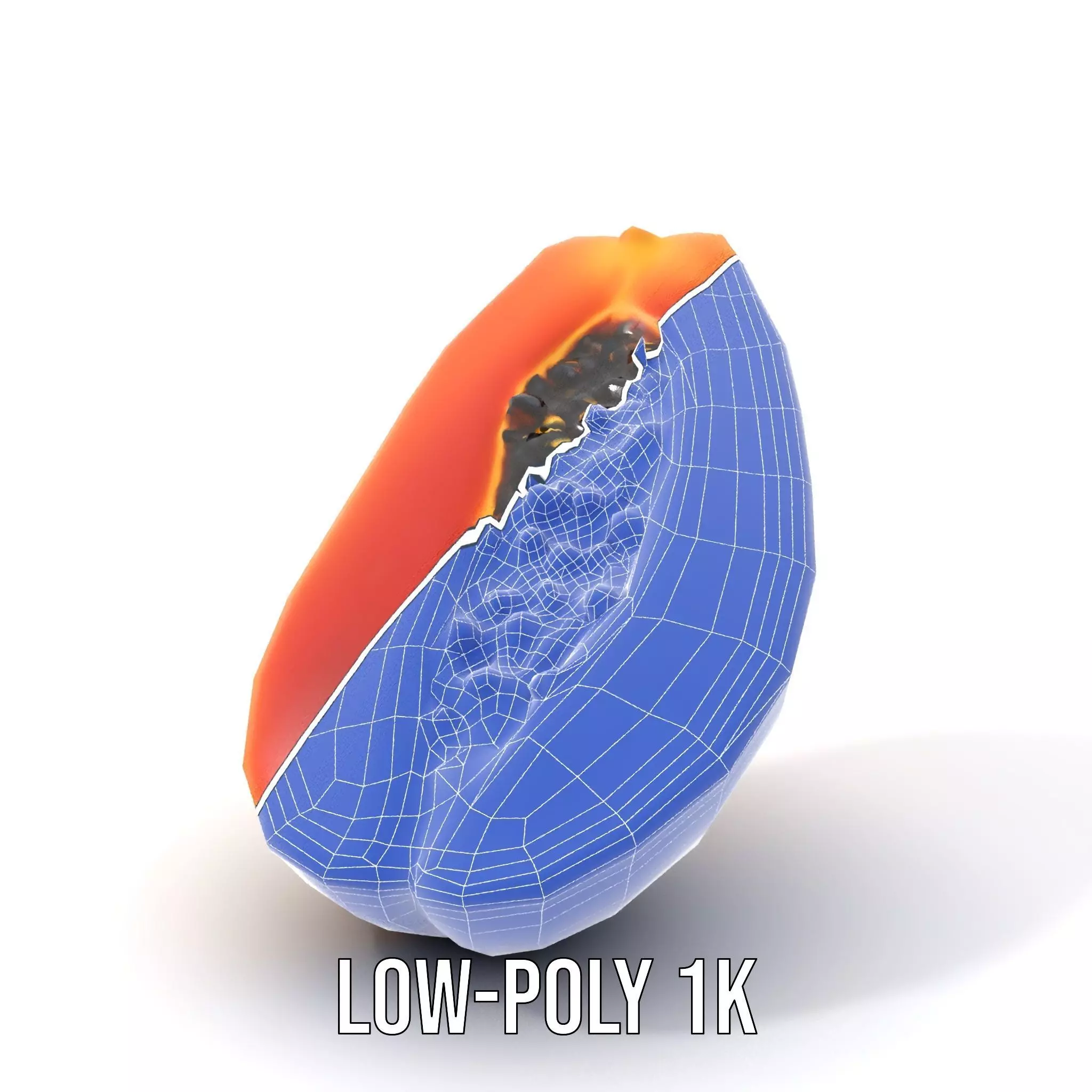 Vibrant Papaya Slice model pack Low-poly 3D model_16