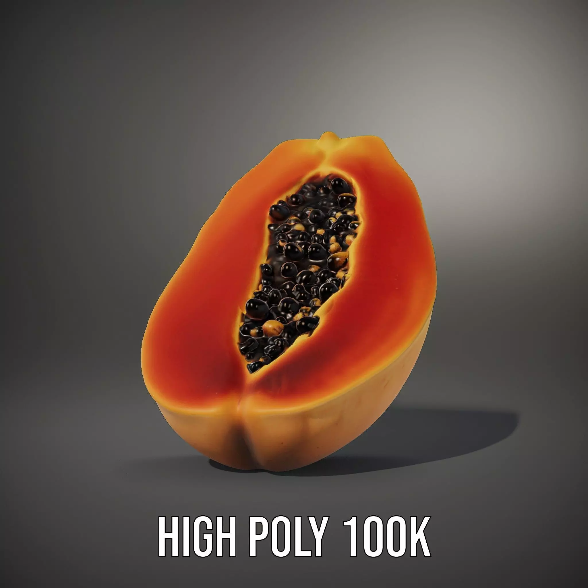 Vibrant Papaya Slice model pack Low-poly 3D model_10