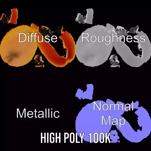 Vibrant Papaya Slice model pack Low-poly 3D model 3
