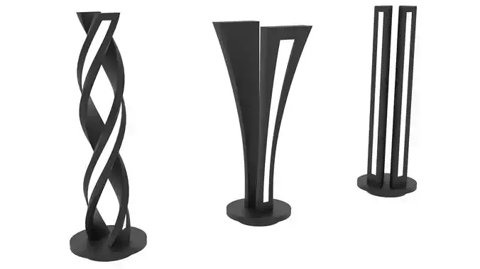 Contemporary Floor Lamp 3D Models Sculptural Elegant Set