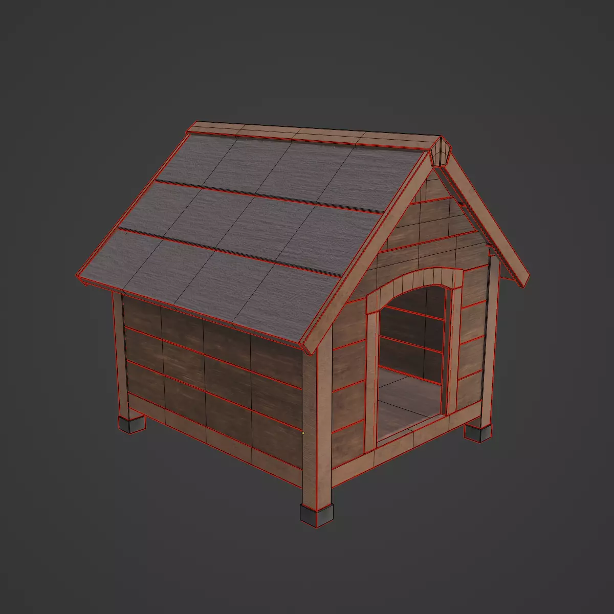 Doghouse 04 Low-poly 3D model_7