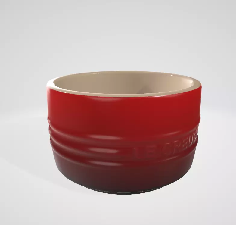 Le Creuset Stackable Ramekin  Cerise Stoneware Low-poly 3D model_10