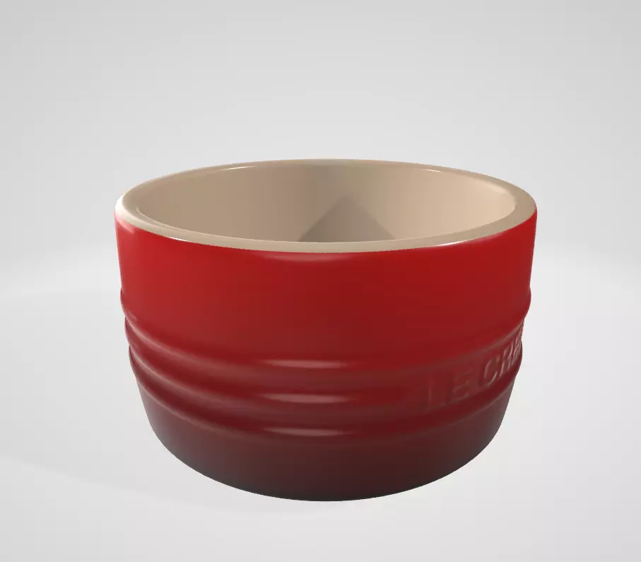Le Creuset Stackable Ramekin  Cerise Stoneware Low-poly 3D model_4