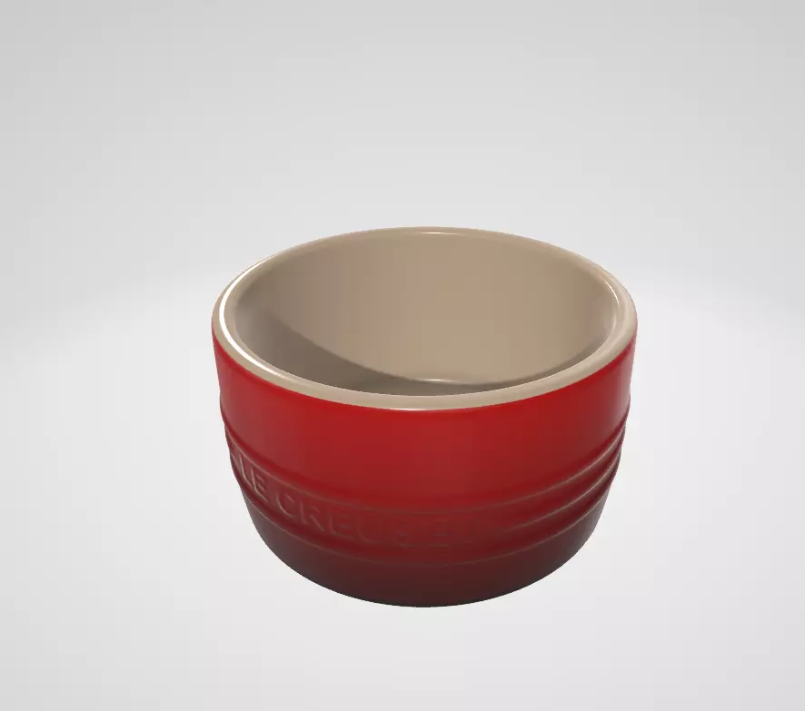 Le Creuset Stackable Ramekin  Cerise Stoneware Low-poly 3D model_2