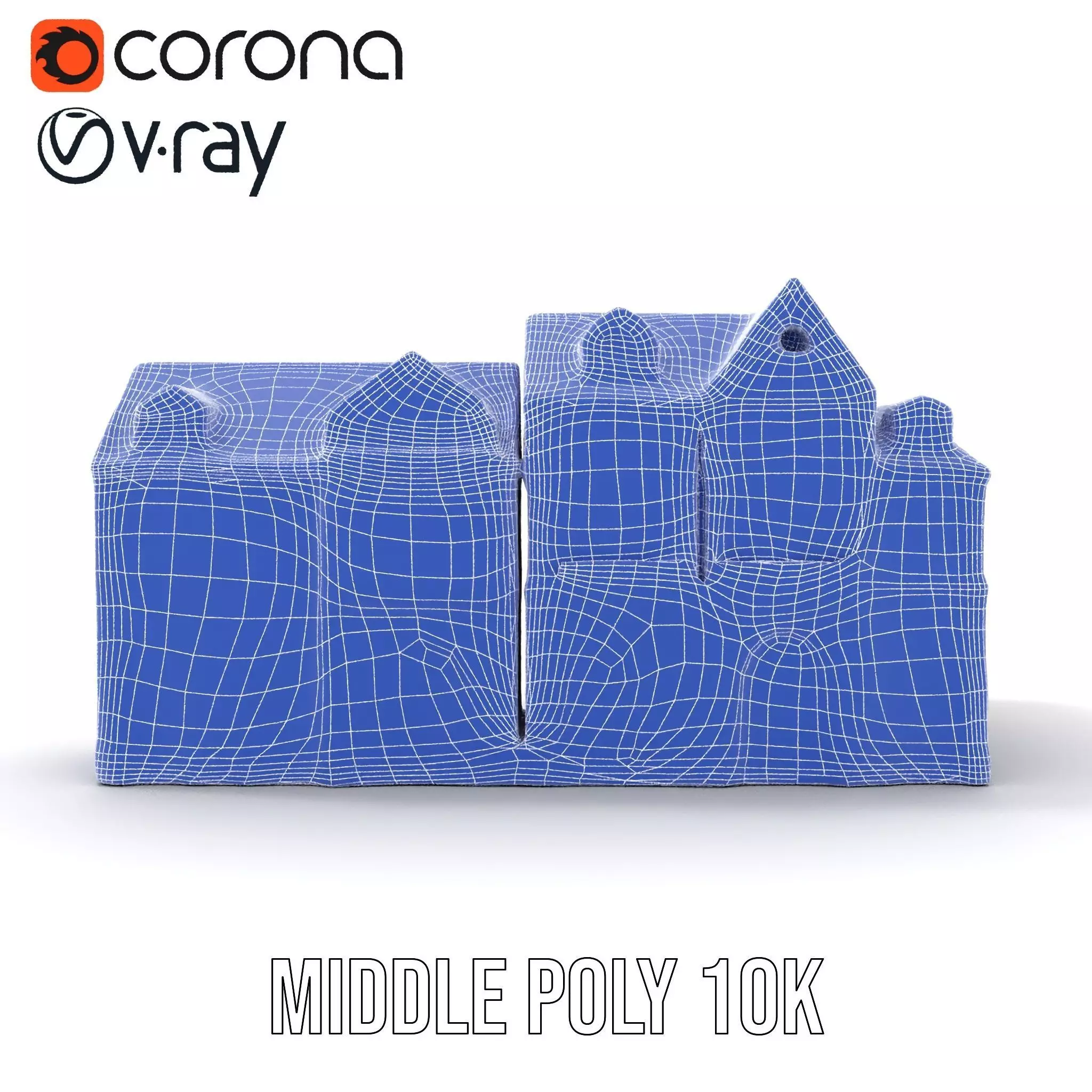 European Townhouse Facade model pack Low-poly 3D model_29