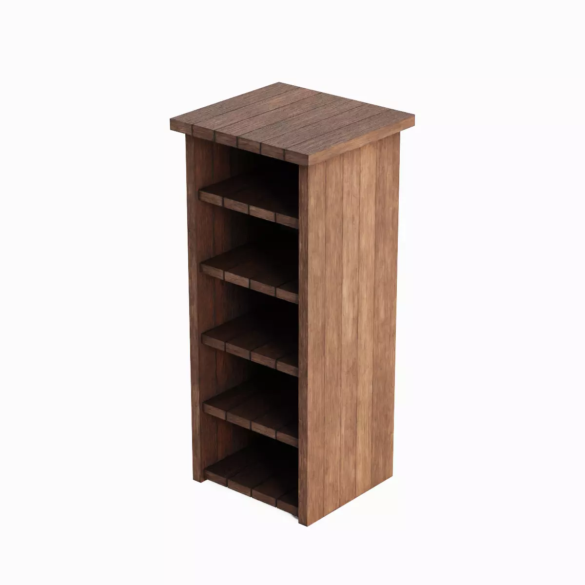 Medieval Tall Shelf 04 Low-poly 3D model_4