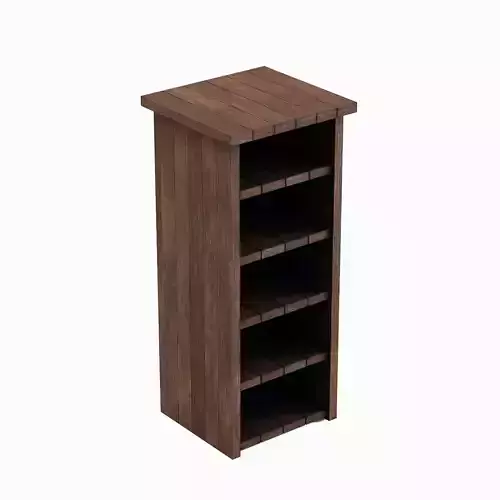 Medieval Tall Shelf 04 Low-poly 3D model