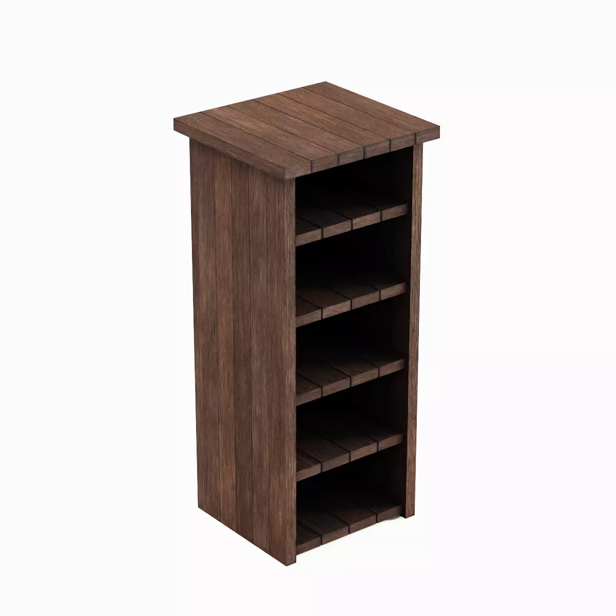 Medieval Tall Shelf 04 Low-poly 3D model_0