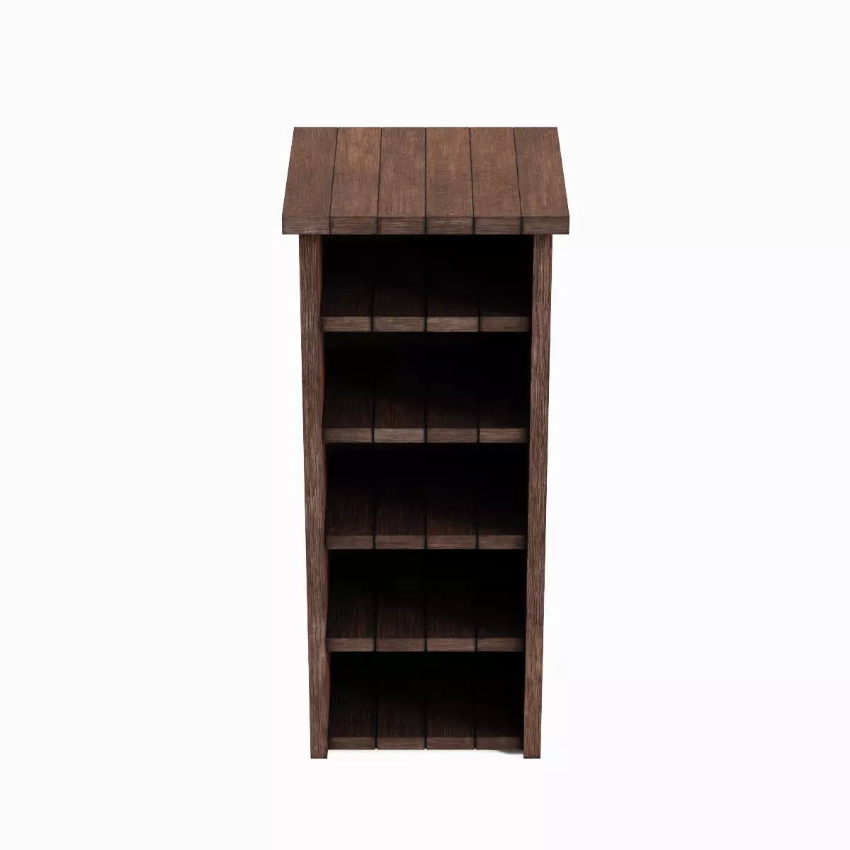 Medieval Tall Shelf 04 Low-poly 3D model_5