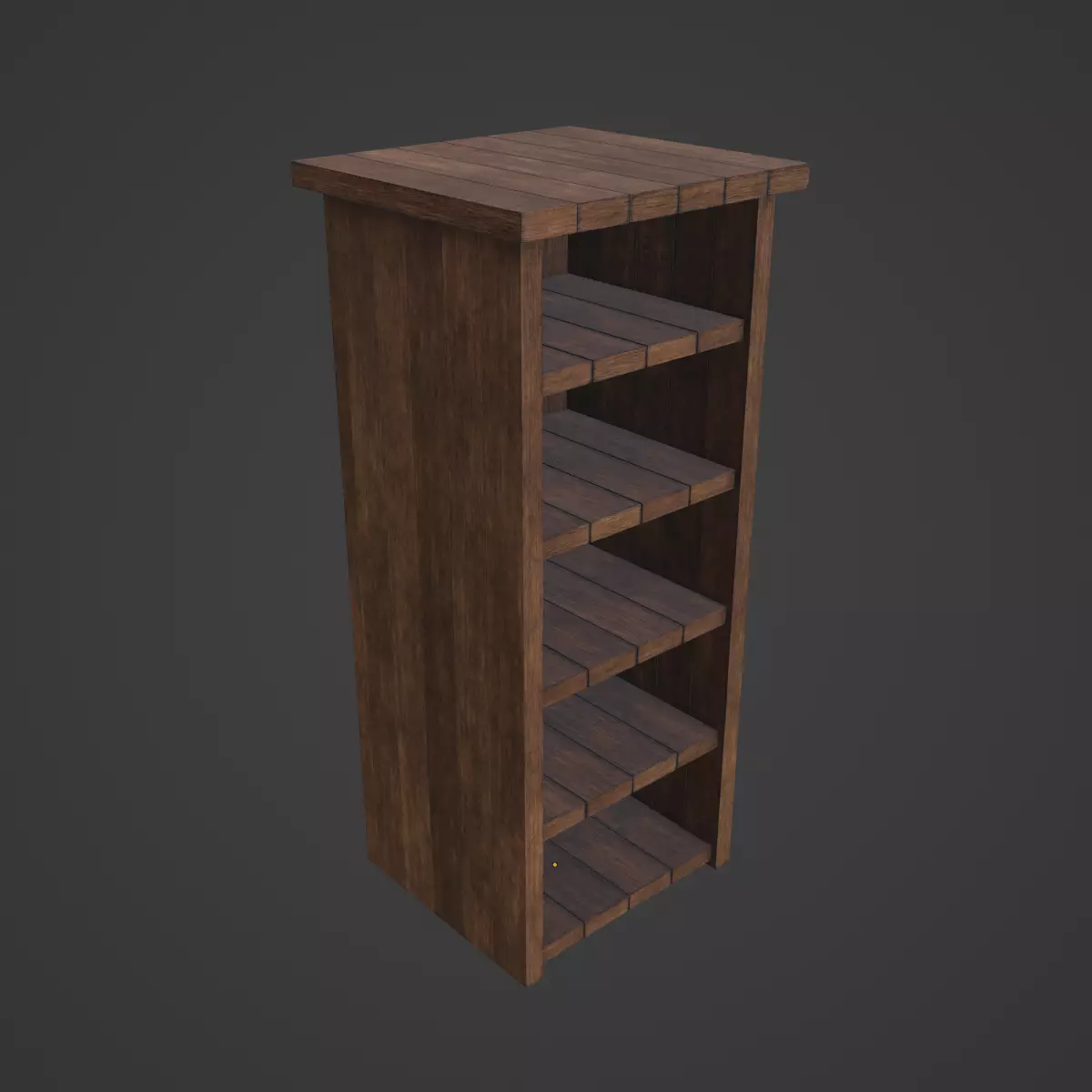 Medieval Tall Shelf 04 Low-poly 3D model_6