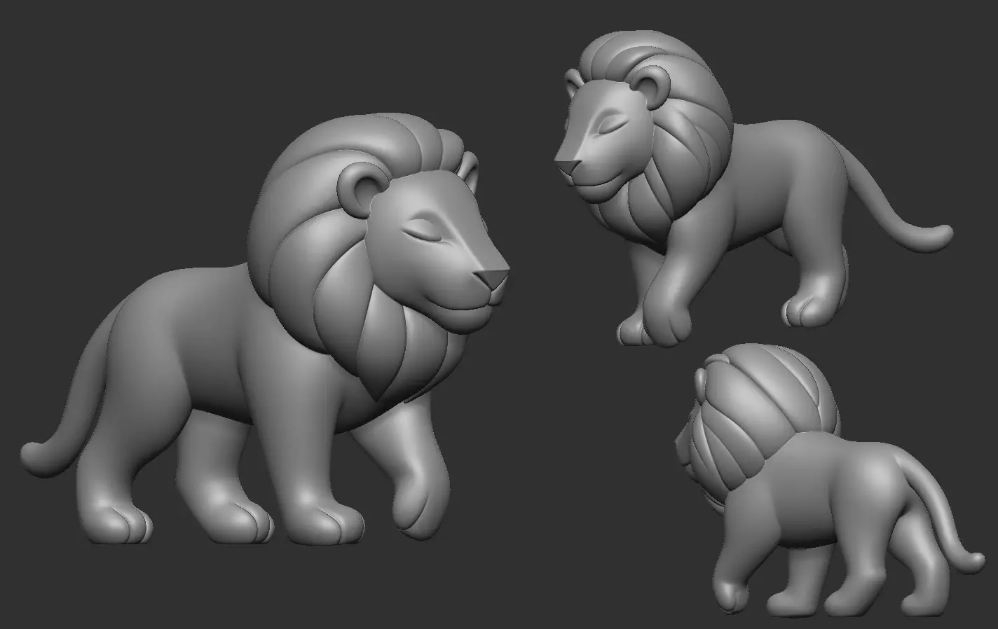 Lion Statue 3D print model_18