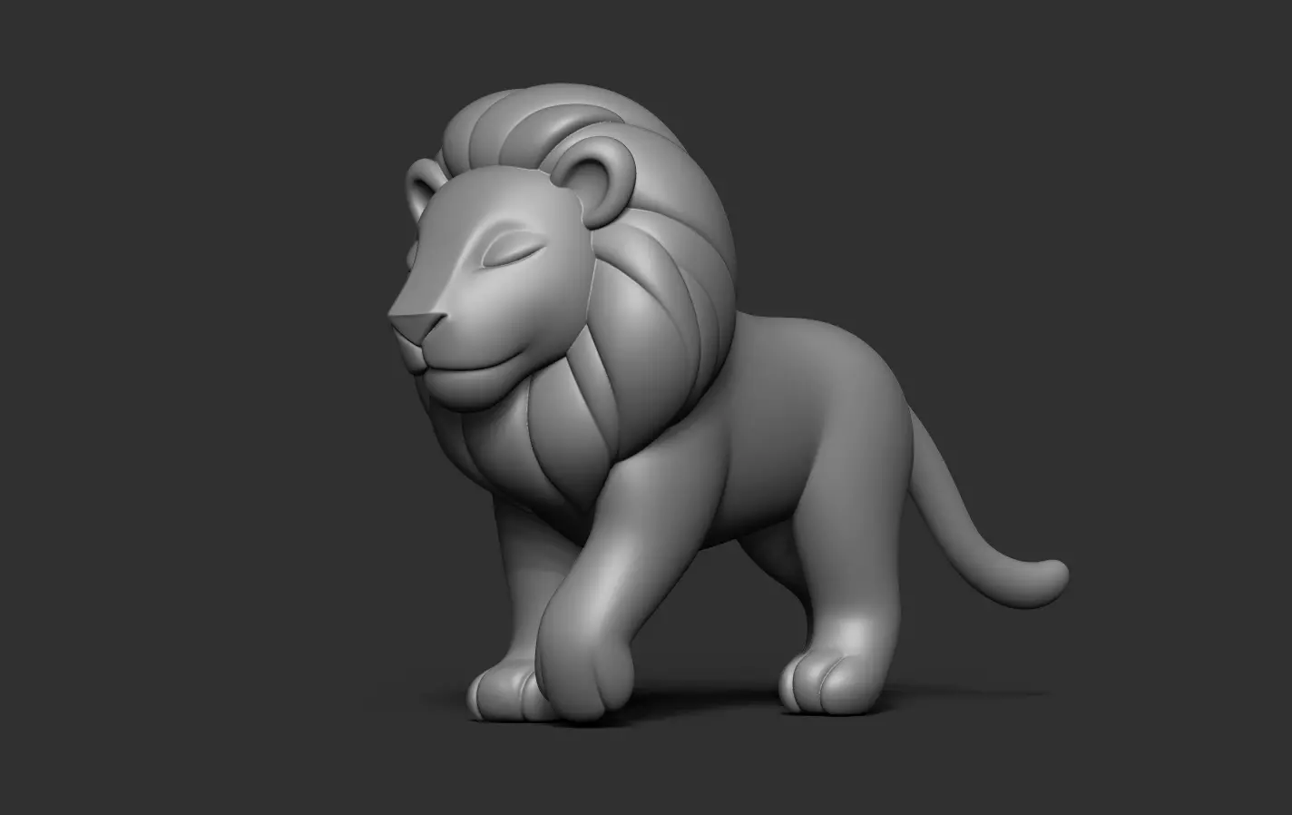 Lion Statue 3D print model_11