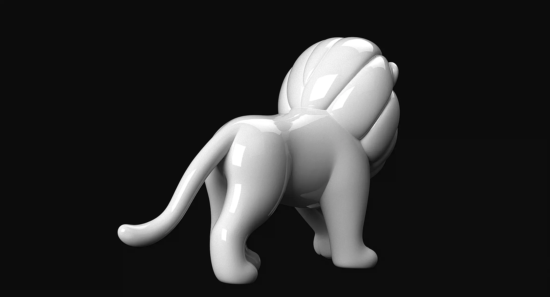 Lion Statue 3D print model_3