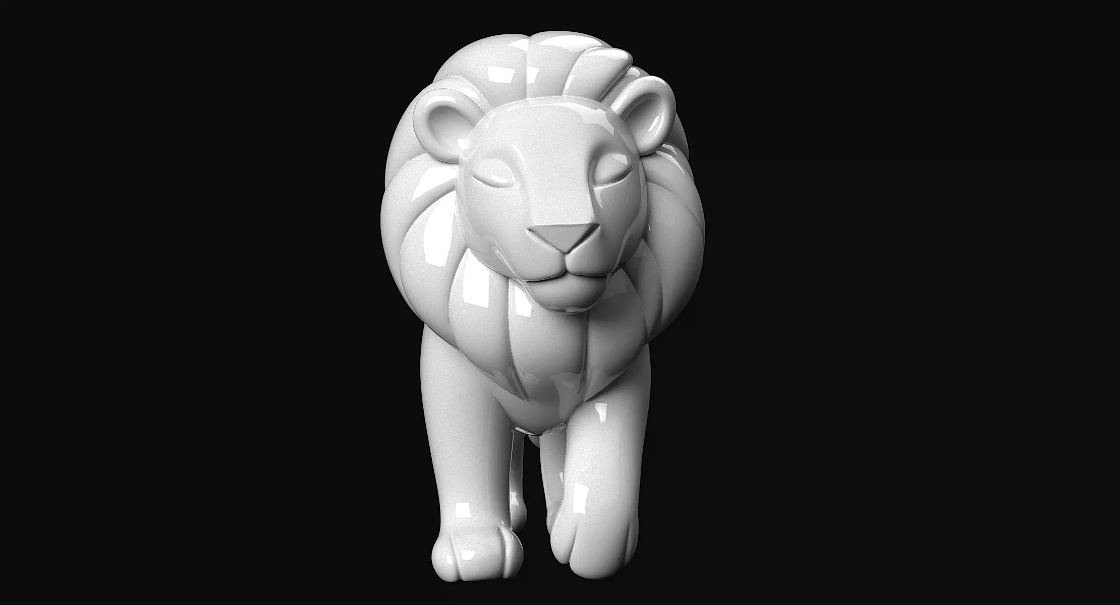 Lion Statue 3D print model_8