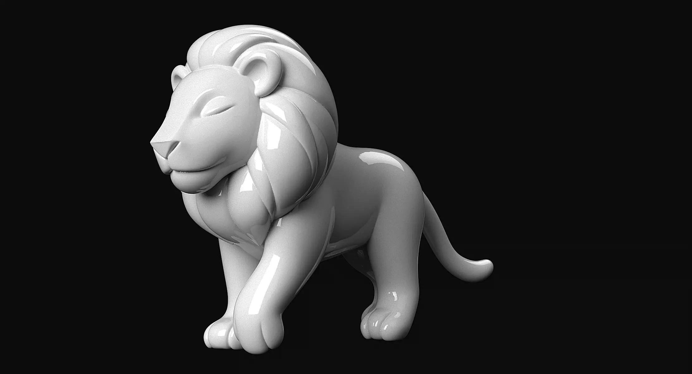 Lion Statue 3D print model_7