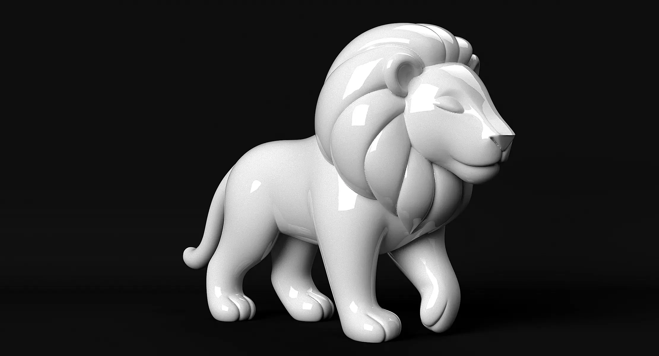 Lion Statue 3D print model_1