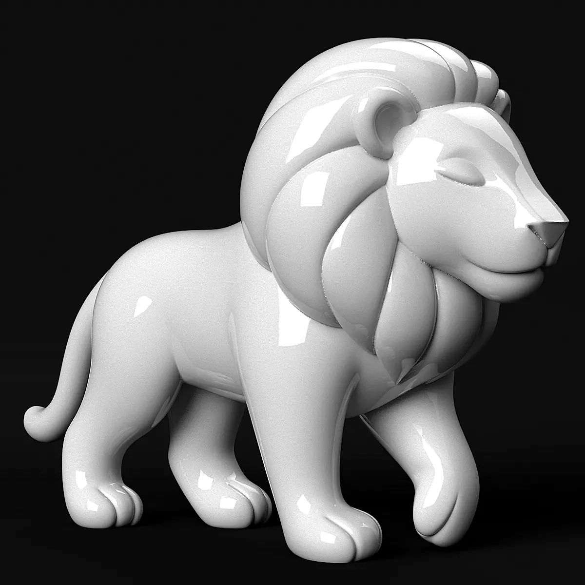 Lion Statue 3D print model_0