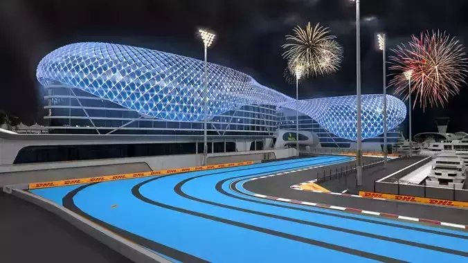 Yas Marina Circuit Low-poly 3D model
