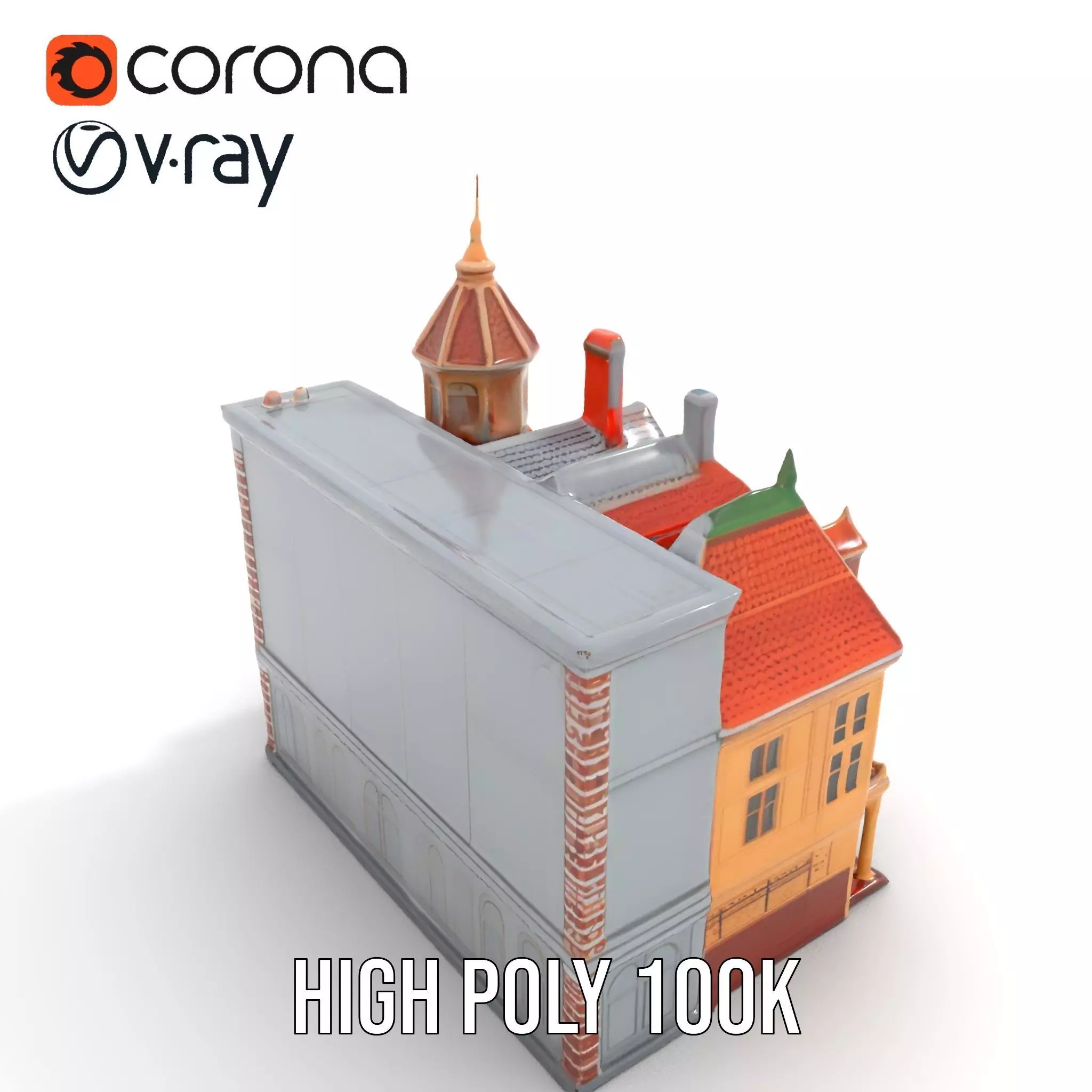 Victorian Architecture model pack Low-poly 3D model_13