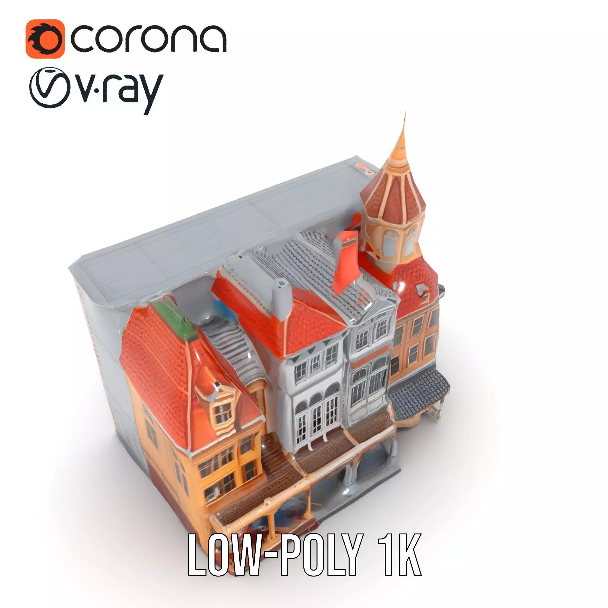 Victorian Architecture model pack Low-poly 3D model_7