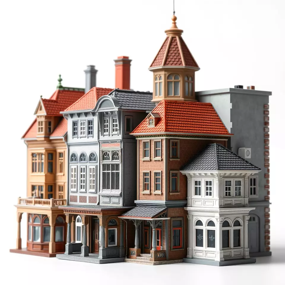 Victorian Architecture model pack Low-poly 3D model_2