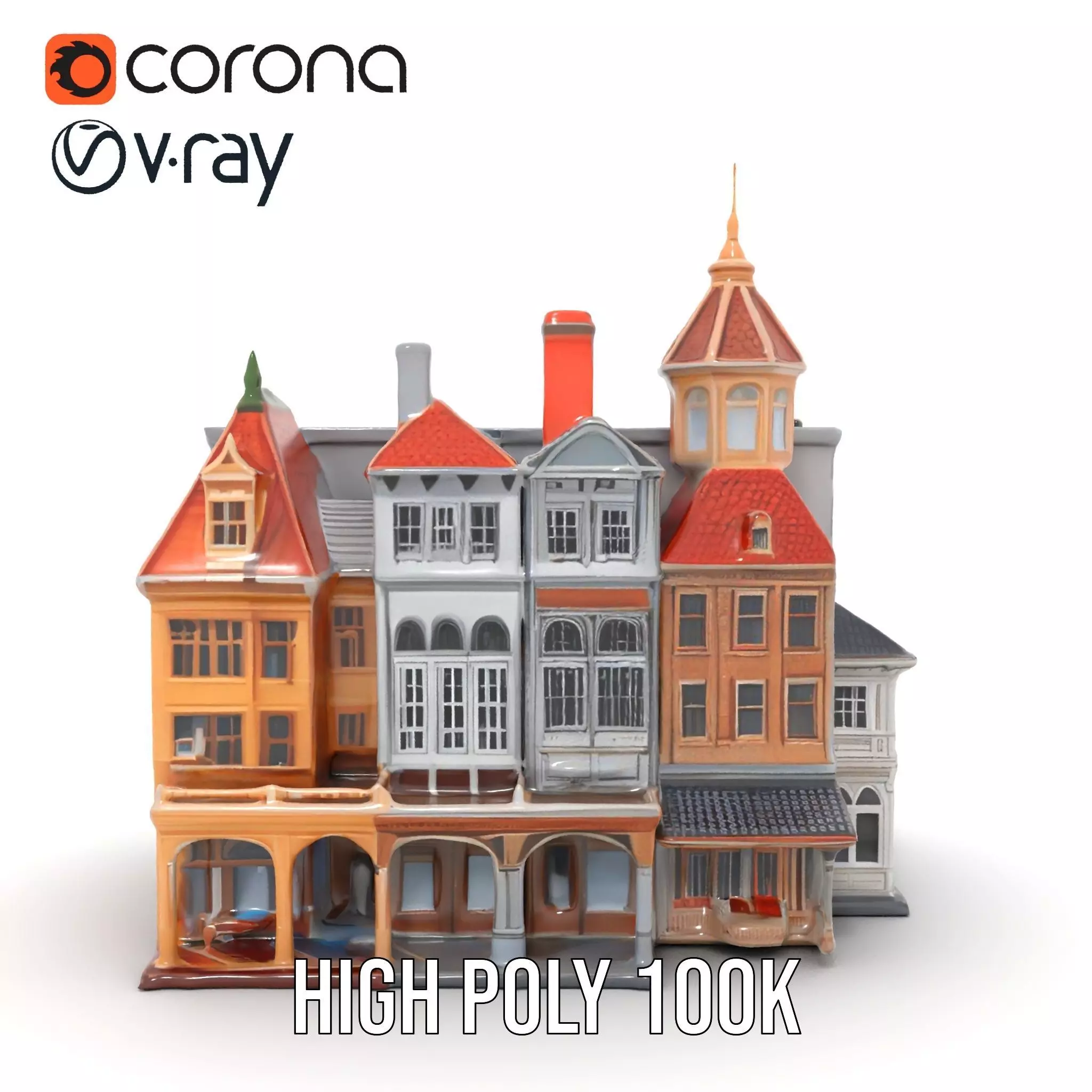 Victorian Architecture model pack Low-poly 3D model_31