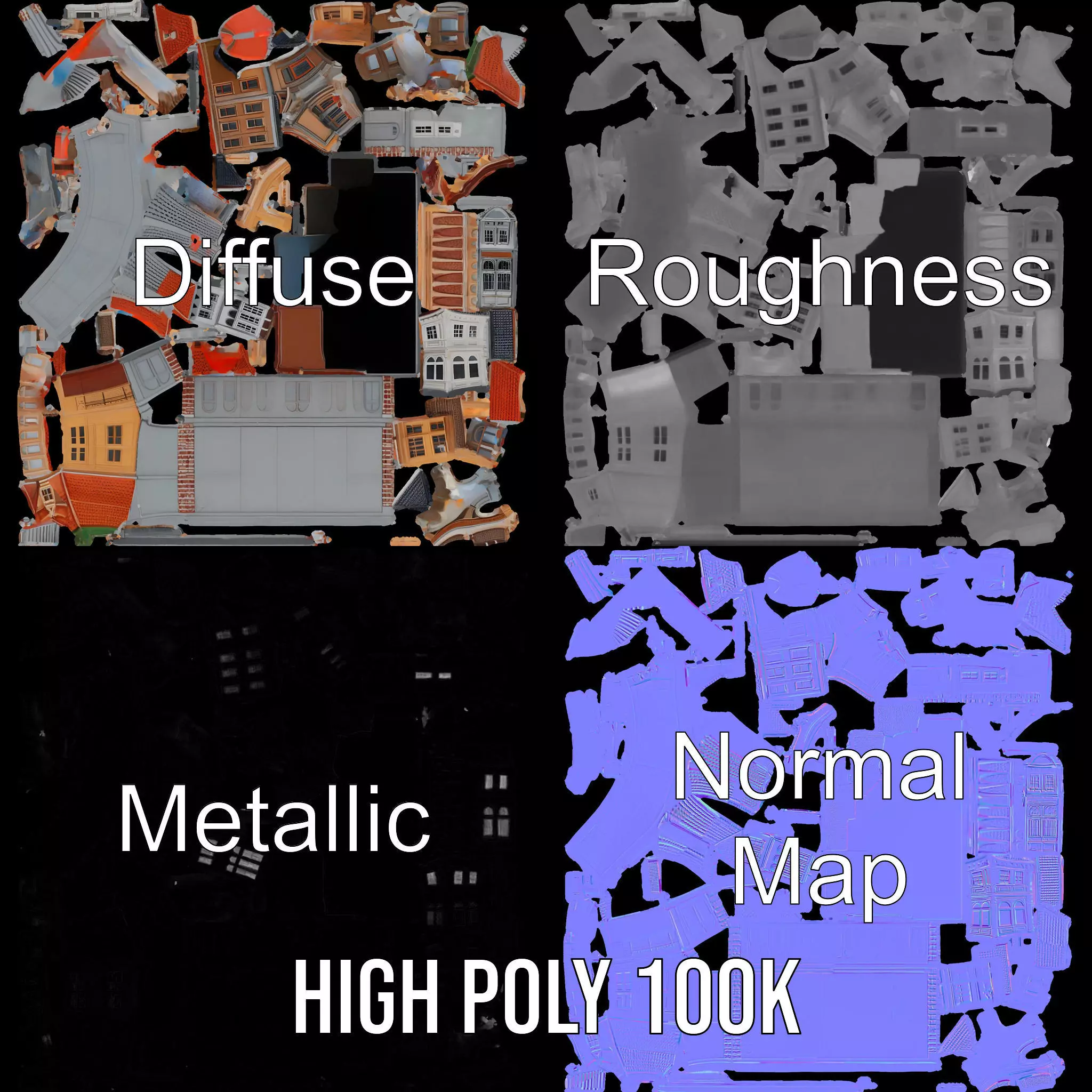 Victorian Architecture model pack Low-poly 3D model_3