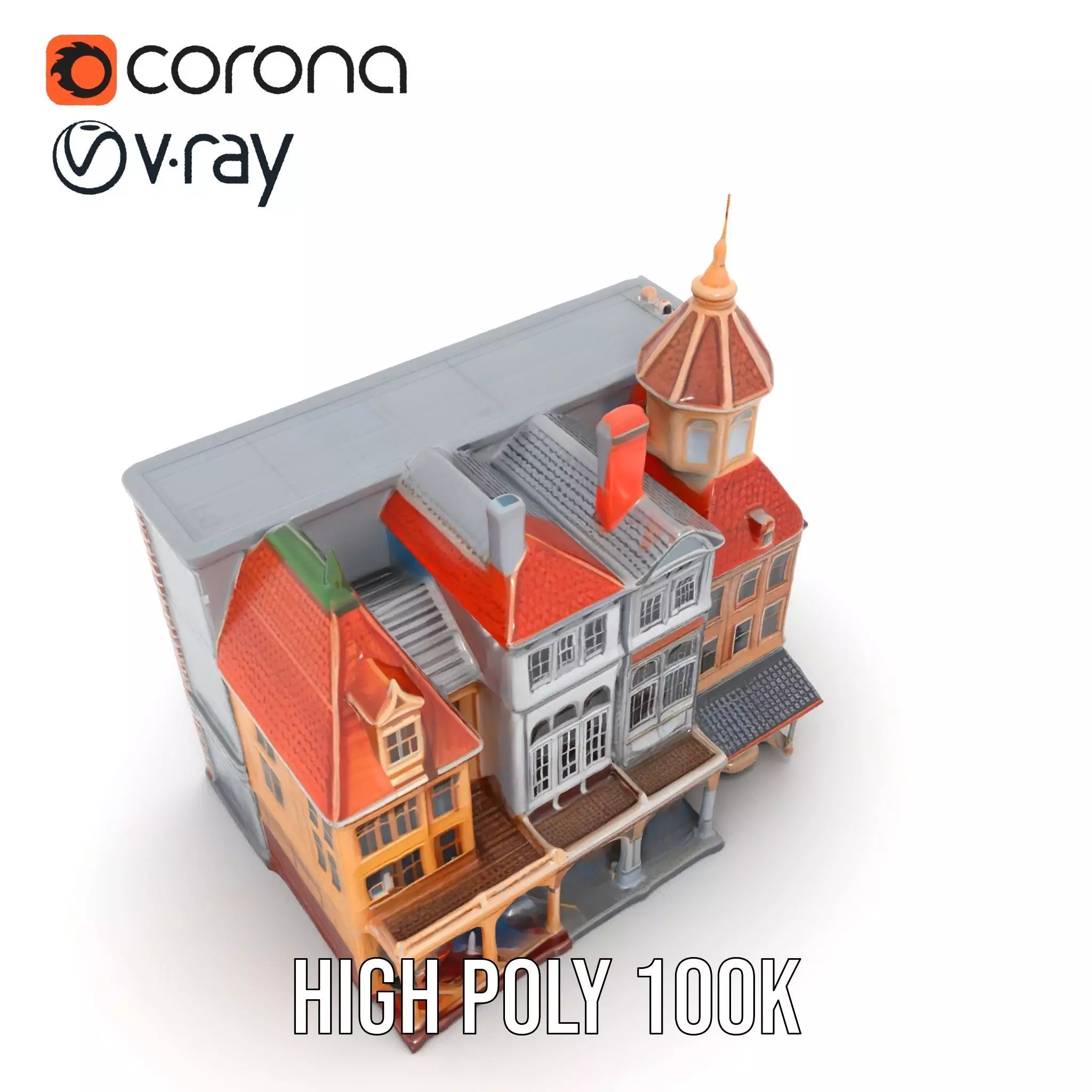 Victorian Architecture model pack Low-poly 3D model_28