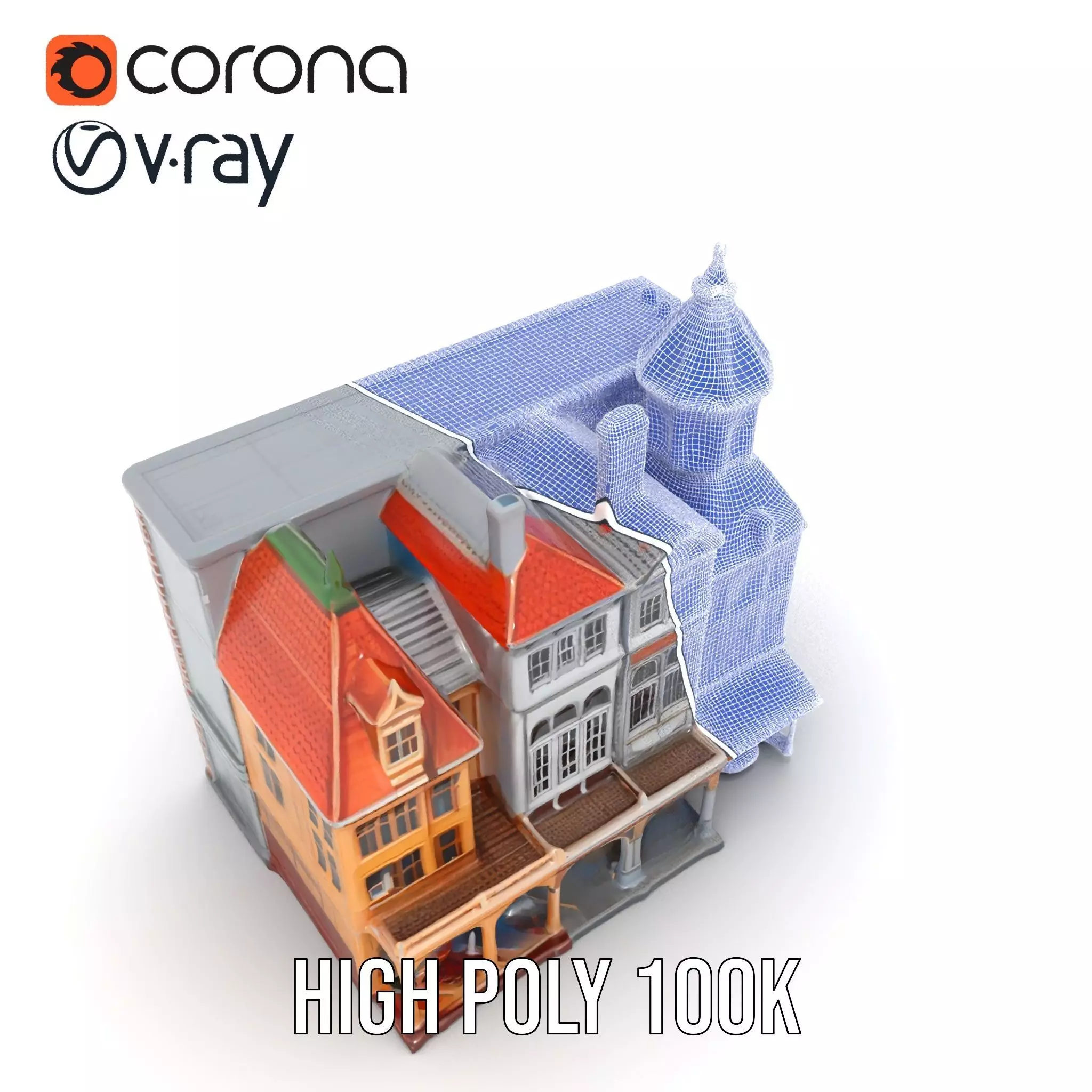 Victorian Architecture model pack Low-poly 3D model_23