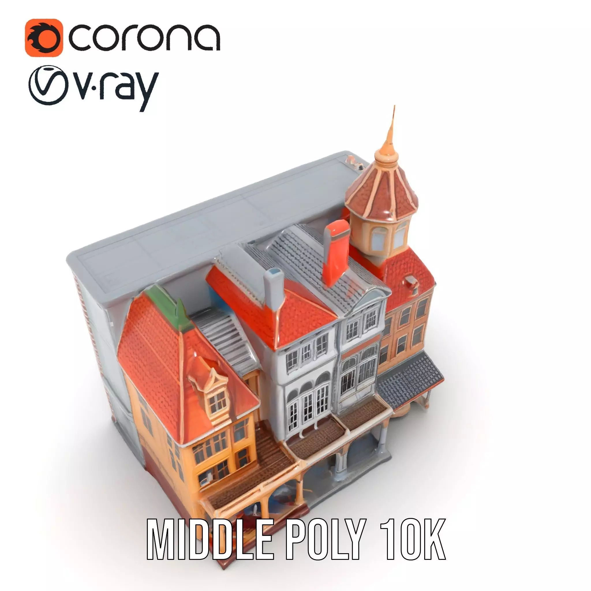 Victorian Architecture model pack Low-poly 3D model_6