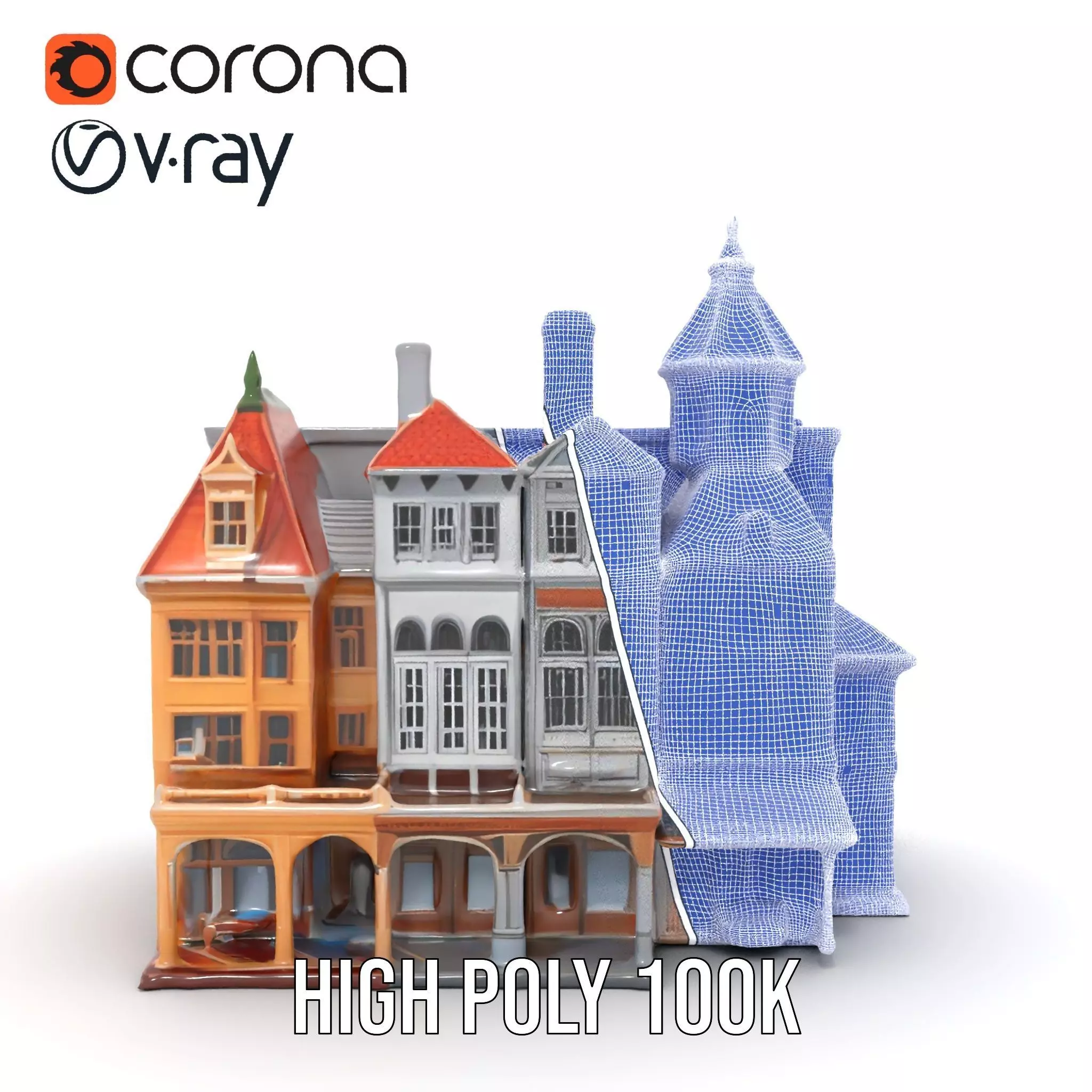 Victorian Architecture model pack Low-poly 3D model_33