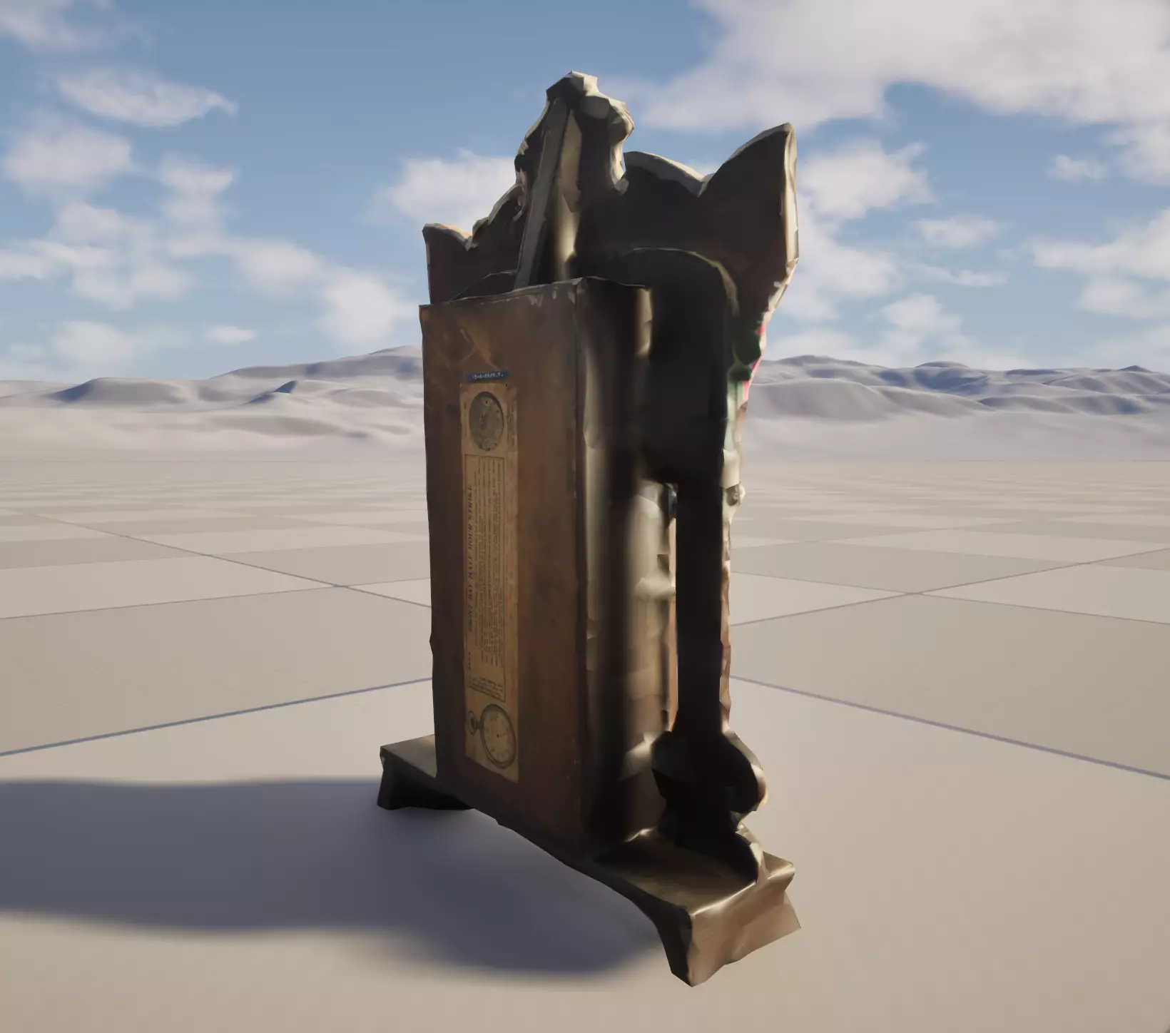 Antique Wooden Mantel Clock High-Quality 3D Scan Low-poly 3D model_4