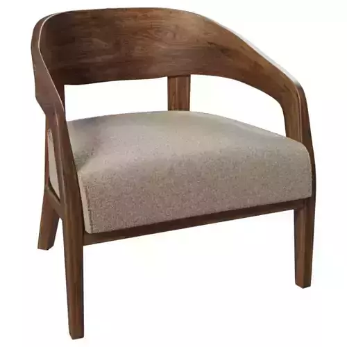 Mid Century Curved Wood Lounge Chair