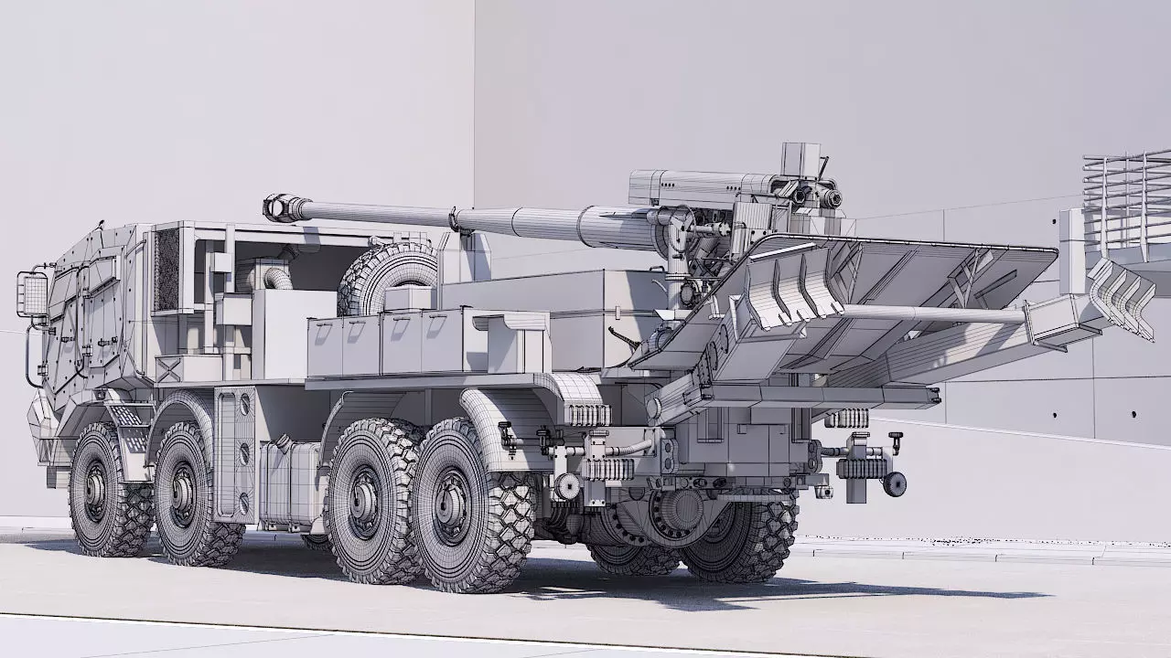 Custom self propelled howitzer 3D model_4