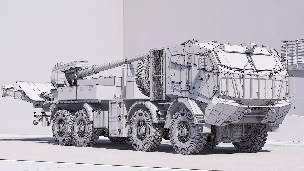 Custom self propelled howitzer 3D model_12