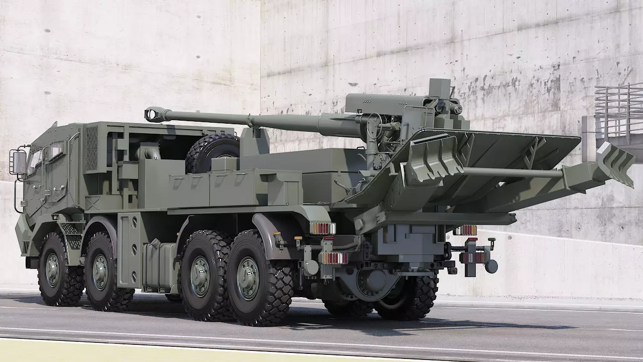 Custom self propelled howitzer 3D model_9