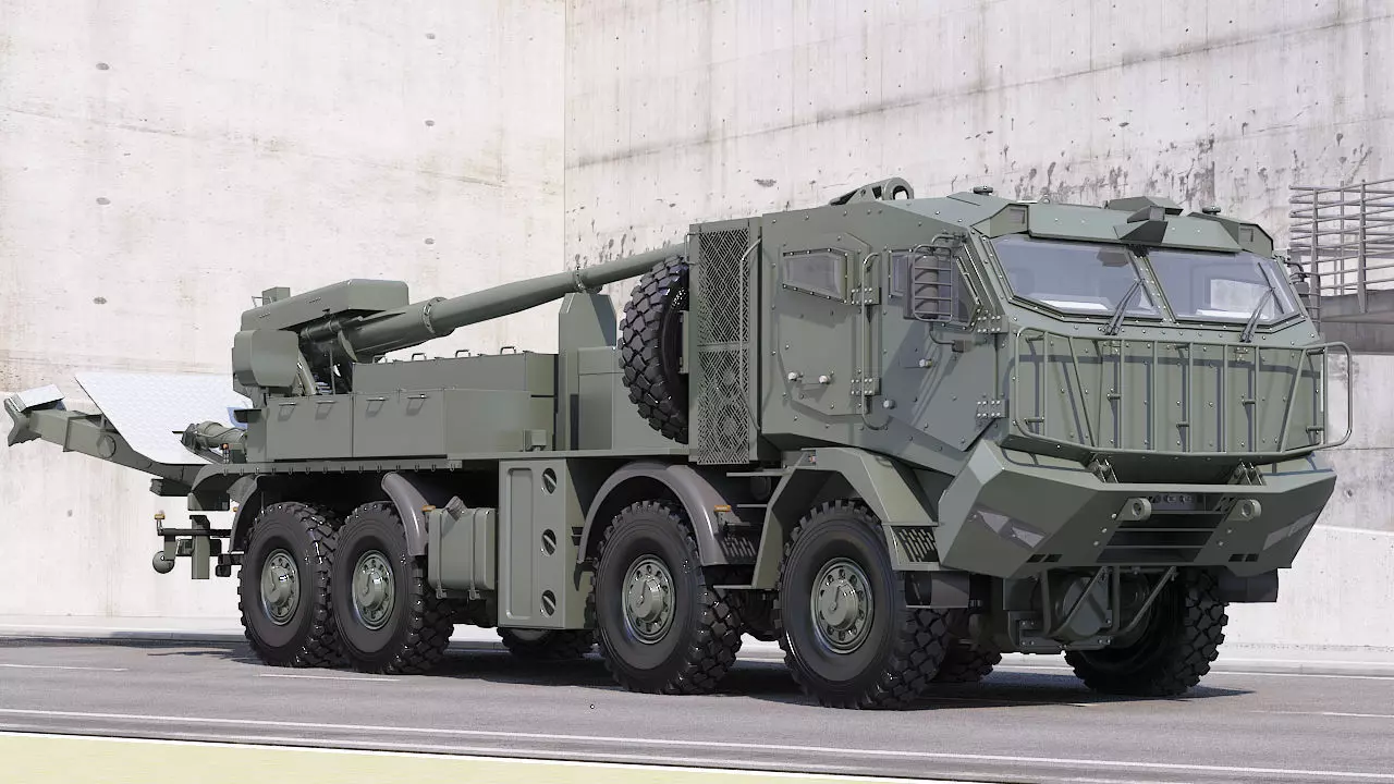 Custom self propelled howitzer 3D model_8