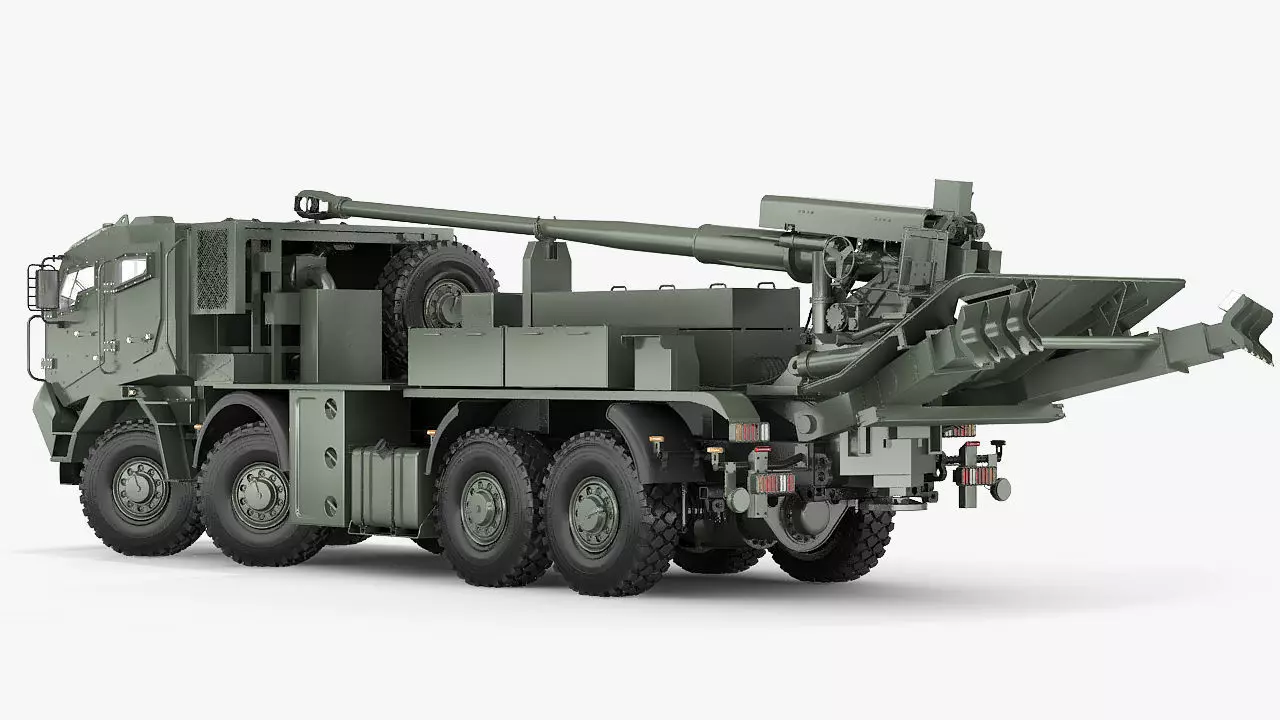 Custom self propelled howitzer 3D model_10