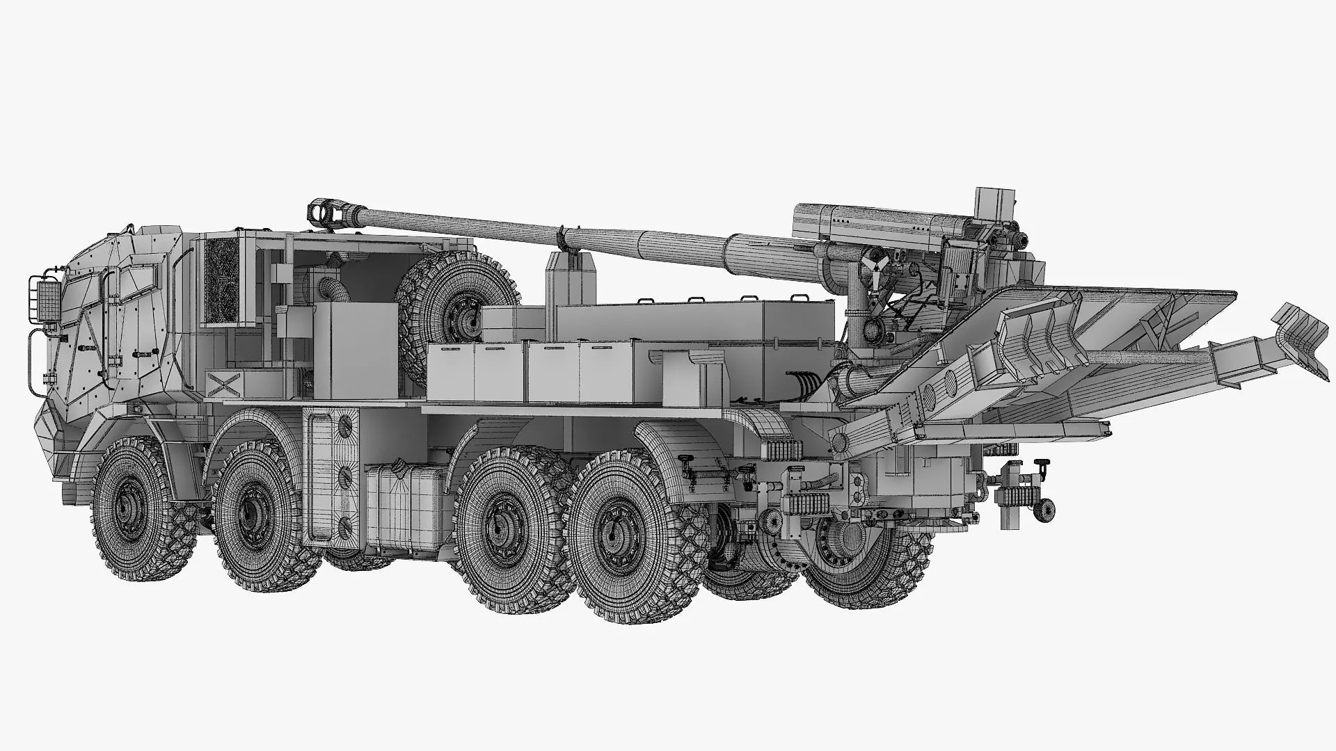Custom self propelled howitzer 3D model_15