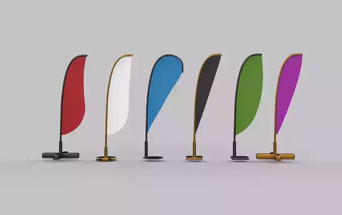 banner commercial flag 3D model