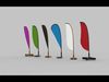 banner commercial flag 3D model_1