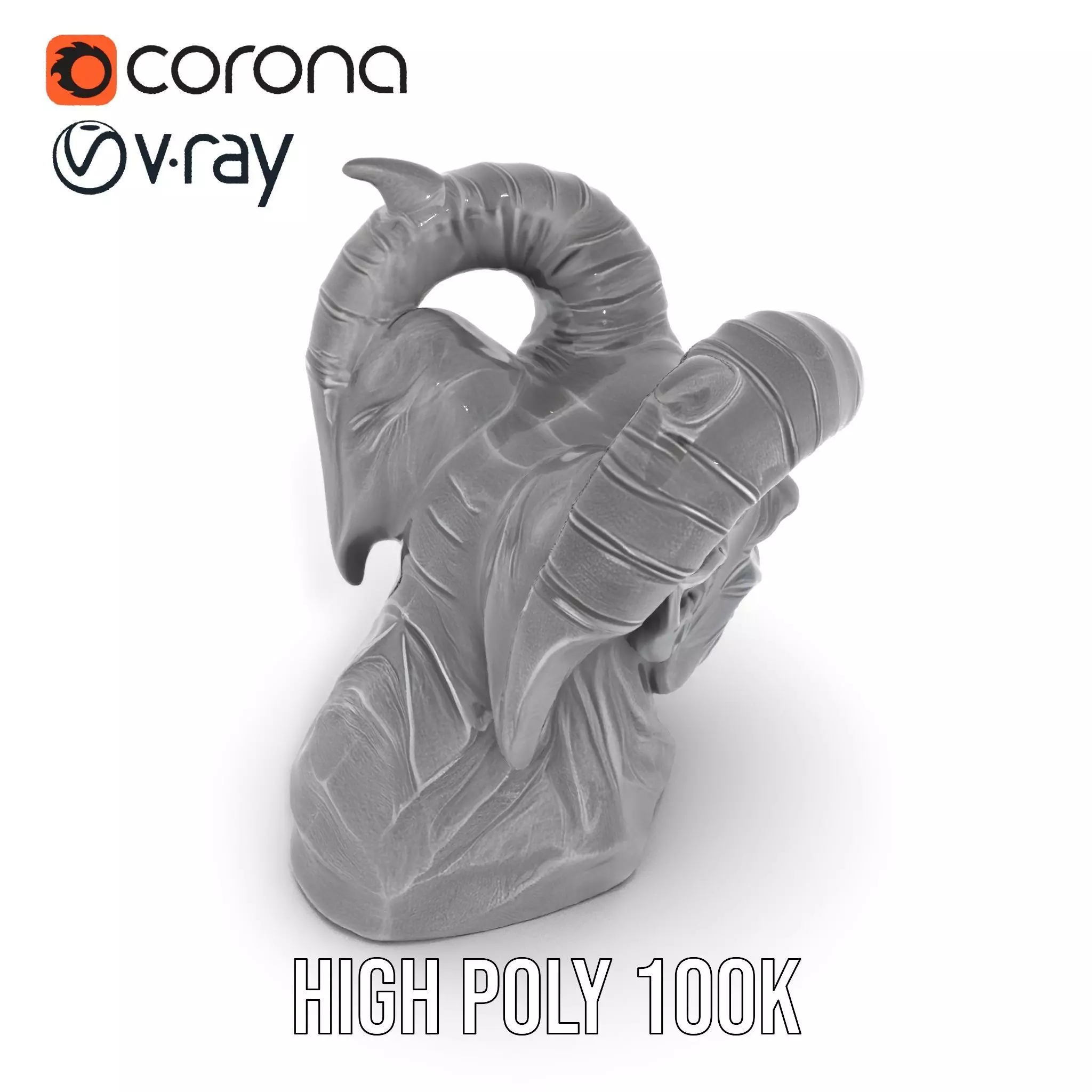 Black Gargoyle model pack Low-poly 3D model_18