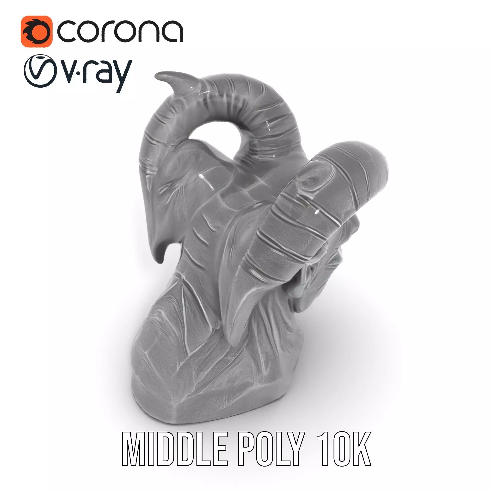 Black Gargoyle model pack Low-poly 3D model_11