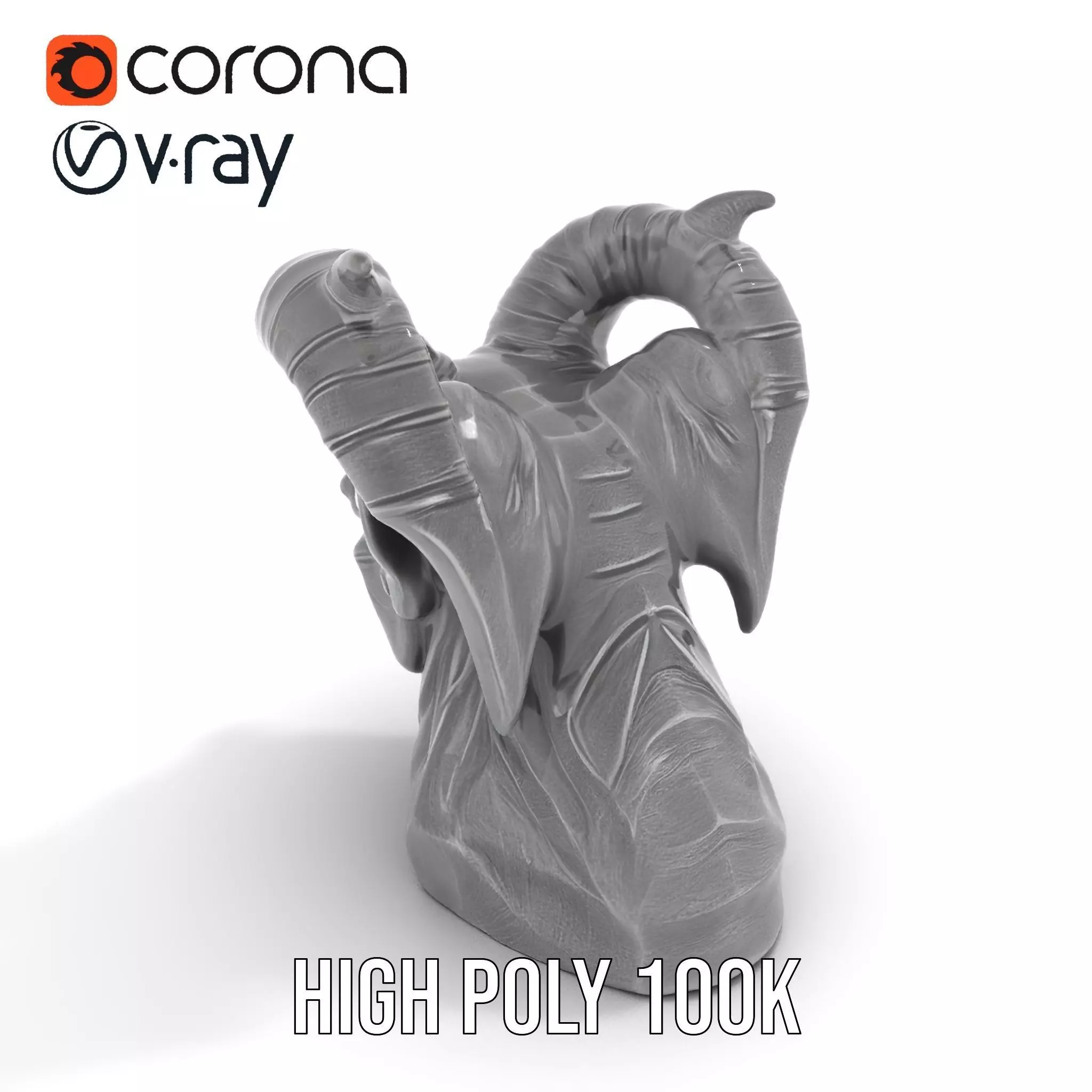 Black Gargoyle model pack Low-poly 3D model_28