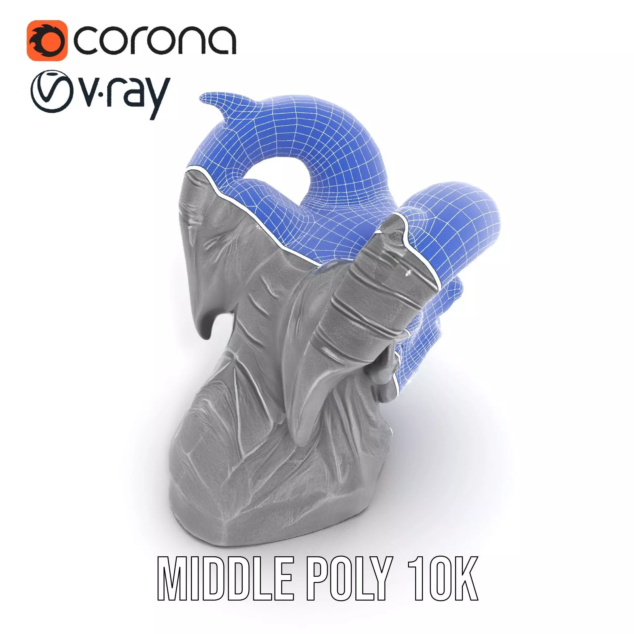 Black Gargoyle model pack Low-poly 3D model_16