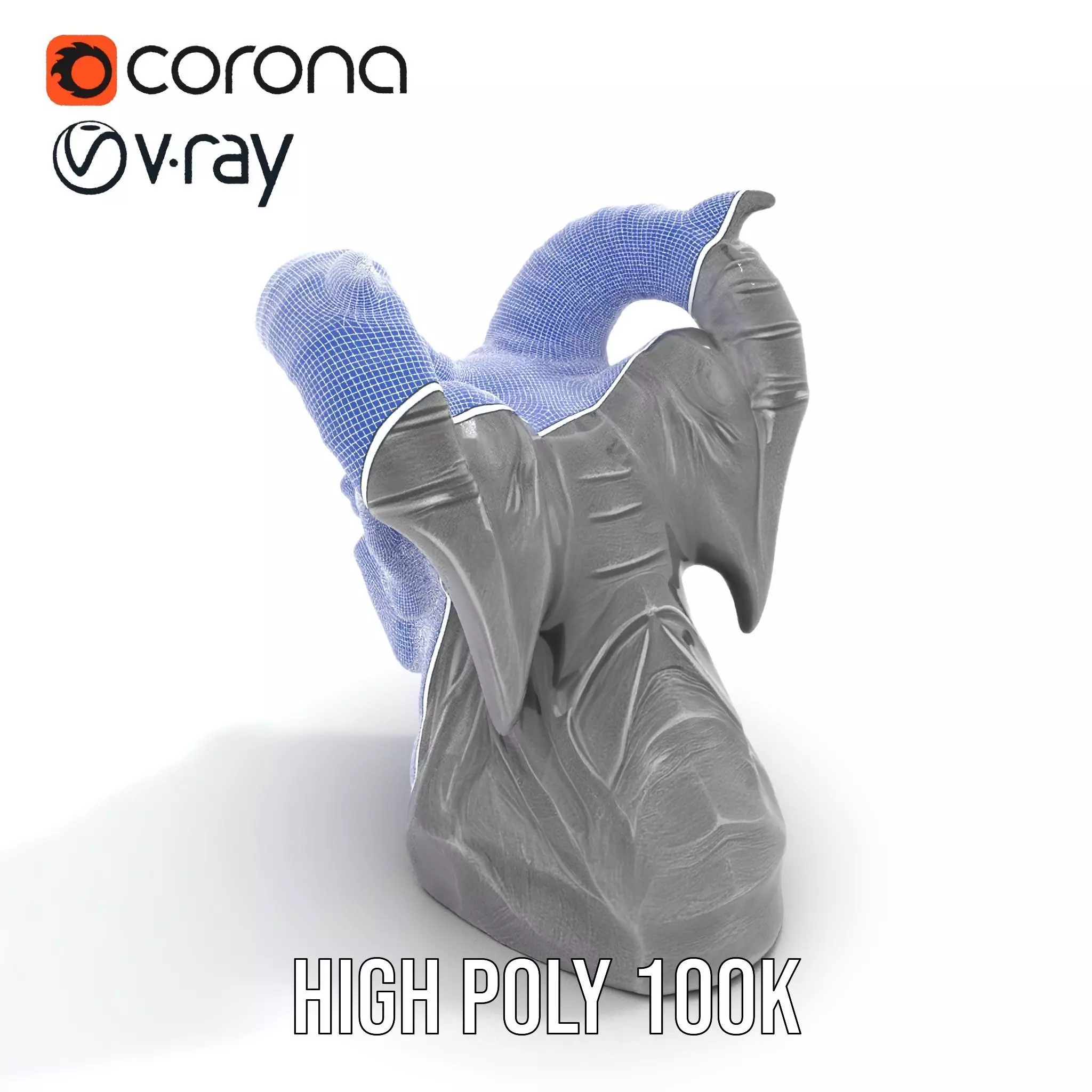 Black Gargoyle model pack Low-poly 3D model_15